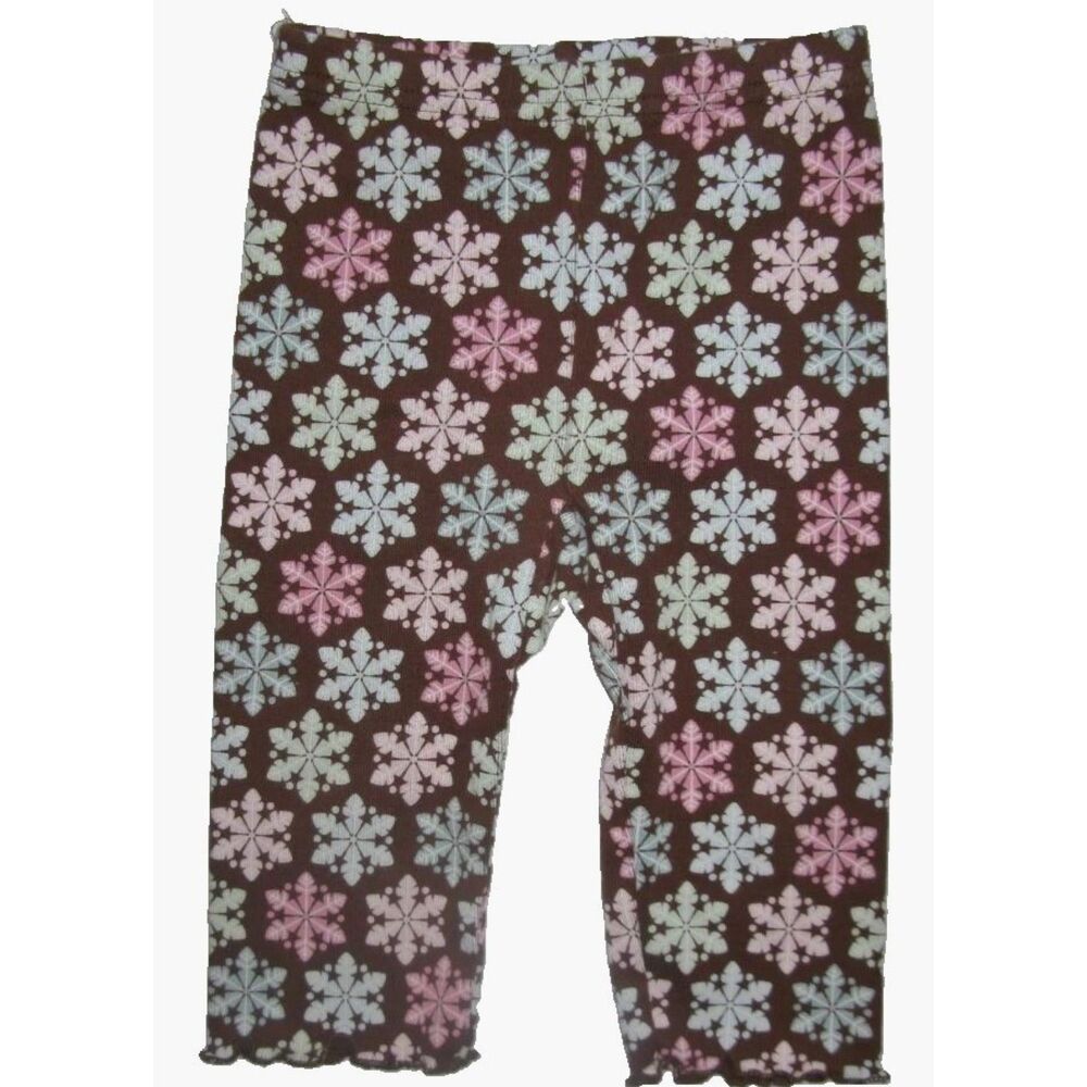 Gymboree girl brown pink blue winter snowflake ballerina leggings pants 6-12